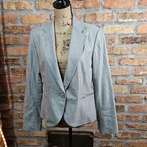 Lafayette 148 Pewter & baby blue pinstriped Blazer size 8